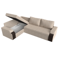 Угловой диван Николь (рогожка бежевый коричневый) - Изображение 3